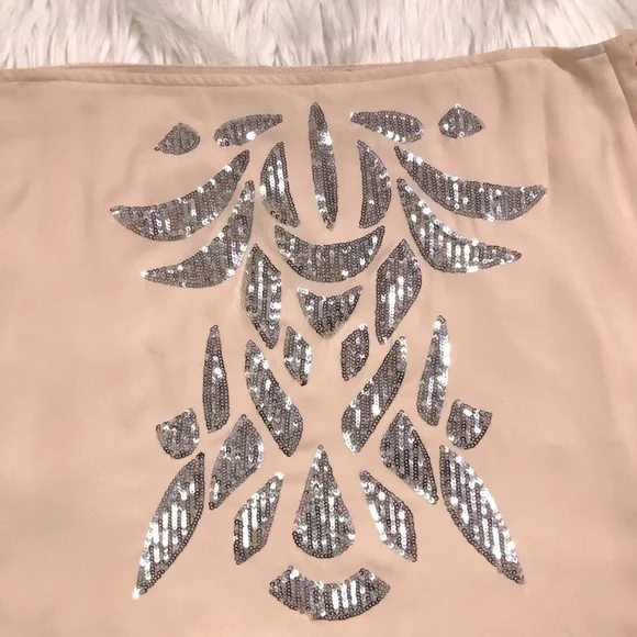 H&M Nude Silver Sequins Skirt - Picture 2 of 7